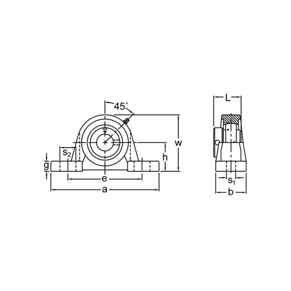 SINGLE ROW BALL BEARING, 20MM WIDE ECCENTRIC COLLAR LOW BASE PILLOW BLOCK